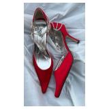 Wild Rose Red Suede Crystal Strap Pumps Size 11 - Retail: $45