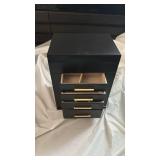 Luxury Black Jewelry Box with Gold Hardware - Retail: $175