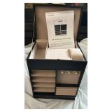 Luxury Black Jewelry Box with Gold Hardware - Retail: $175