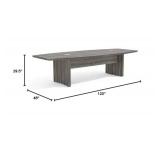 Safco Aberdeen 10ft Conference Table Contemporary Laminate Gray Steel Ideal for Modern Business and Meeting Rooms