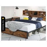 LIKIMIO Bookshelf Bed Frame