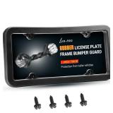 AR-PRO Ultimate License Plate Bumper Guard with1 Thick Rubber License Plate Frame Protects Bumper from Scratches and Dents - Universal Fit for Cars, Trucks, SUVs, and Vans