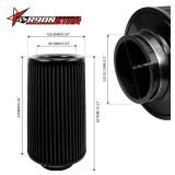 APPEARS NEW - RYANSTAR 76mm 3 High Flow Round Tapered Cone Cool Air Filter