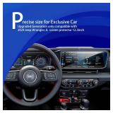 APPEARS NEW - NEW -XXCIWP 2025 Jeep Wrangler Screen Protector for 2024 2025 2026 Jeep Wrangler JL Gladiator 4xe Sport Rubicon Sahara Willys Sport S 12.3Inch 2024 Wrangler Gladiator Accessories Tempere