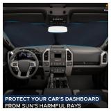FACTORY SEALED - EcoNour Truck Windshield Sun Shade with Storage Pouch | Reflective 240T Material Sun Shield for UV & Heat Protection | Foldable Windshield Cover | Must-Have Truck Accessories | X-Larg
