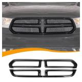 APPEARS NEW - Hoolcar Exterior Front Grill Inserts Cover Trim Kit Center Grille Inserts Mesh Cover Compatible with Dodge Durango 2014-2020, Black