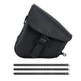 APPEARS NEW - Gargoyle Bells Solo Saddle Bags - PVC Waterproof Motorcycle Luggage for Sportster Softail (Left Side, Black-Single Buckle)