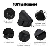 APPEARS NEW - Gargoyle Bells Solo Saddle Bags - PVC Waterproof Motorcycle Luggage for Sportster Softail (Left Side, Black-Single Buckle)