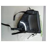 APPEARS NEW - Gargoyle Bells Solo Saddle Bags - PVC Waterproof Motorcycle Luggage for Sportster Softail (Left Side, Black-Single Buckle)