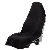 APPEARS NEW - Prpeko Terry Cloth seat Cover Universal Waterproof Car Sport Towel Seat Cushion Non-Slip Sweat-Absorbent Towel Cloth Suitable for Gym Workout, Universal Fit for Car SUV Van-Black