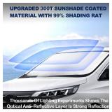 APPEARS NEW - Car Window Sun Shade Front Windshield Compatible with Toyota Tundra New 2025 2024 2023 2022 2021-2007 Custom Fit Limited SR5 Platinum TRD Pro Pickup 2020 2019-2007 Sunshade Shield Cover 
