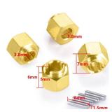 APPEARS NEW - AXSPEED RC 5mm Brass Wheel Hub Extenders Heavy Duty Hex Adaptor for 1:18 TRX4-M TRX4M Crawler Car