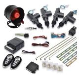 Car Remote Central Locking Kit - MASO 4 Doors Keyless Entry System + Anti-Theft Alarm Immobiliser System with Shock Sensor Universal Fits for All Car- Not Tested