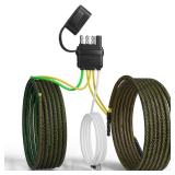 Oyviny 4 Pin 5 Wire Trailer Wiring Harness 22FT for Rewiring Both-Side Taillights, Pure Copper Wishbond Trailer Light Kit 4 Way Flat 5 Wire Plug w/Nylon Net Tube Protection