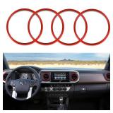 APPEARS NEW - for 2016-2023 Tacoma A/C Vent Ring Outer Cover Air Conditioning Outlet Trim Decoration Toyota Tacoma Accessories 4 Piece Kit, Red