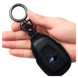 APPEARS NEW - Tukellen Compatible with Subaru Leather Key Fob Cover with Keychain Fit For WRX Outback Ascent Forester Crosstrek Legacy Impreza Smart Remote, Genuine Leather Case-Brown