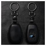 APPEARS NEW - Tukellen Compatible with Subaru Leather Key Fob Cover with Keychain Fit For WRX Outback Ascent Forester Crosstrek Legacy Impreza Smart Remote, Genuine Leather Case-Brown