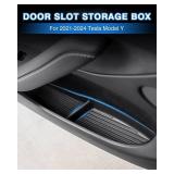 Shademax Car Door Organizer Tray for Tesla Model Y 2021-2024 (Not for Model Y Juniper) Door Side Storage Box Insert for Tesla Model Y Accessories 2024 - TPE Material, Black, 2 Pieces