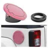 APPEARS NEW - JeCar JK Fuel Filler Cover Gas Cap Aluminum Alloy Gas Tank Door Exterior Accessories for Jeep Wrangler 2007-2018 JK JKU, Pink