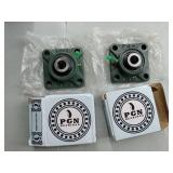 APPEARS NEW - PGN UCF202-10 Pillow Block Bearing - Pack of 2 Square Flange Mounted Pillow Block Bearings - Chrome Steel Bearings with 5/8 Bore - Self Alignment