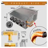 APPEARS NEW - NEW-Evargc 12V Compact Design Hydronic Heater Assembly Mountable Switch 4 Front Vents 3-Speed Fan 80 CFM Airflow 8500 BTU of Heat for Car Truck Boat RV UTV