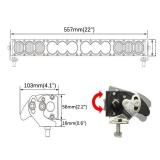 Super Bright Offroad LED Light Bar 20 Single Row, Amber Long Range Spot & Flood Combo Beam for All-Weather Applications, Corrosion & Vibration Resistant, Rugged Die-Cast Aluminum Housing, 1-Pack