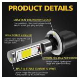 AUXLIGHT 880 890 899 892 893 884 885 LED Fog Light Bulbs 6000K Xenon White, Super Bright High Power COB Chips LED Fog Daytime Running Lights DRL Bulbs Replacement for Cars, Trucks (Pack of 2)