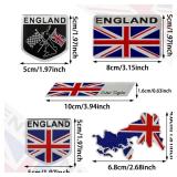 APPEARS NEW - TOMALL 5Pcs 3D Metal UK Emblem Badge for Car, SUV, Truck - Zinc Alloy, Chrome - Blue, Black, White - Universal Fit - Side Fender, Rear Trunk - British Union Jack Symbol