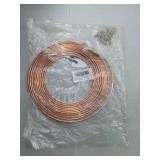 APPEARS NEW - Eoppen 3/16inch x 25 ft Brake Line Tubing Kit Flexible Copper Coated Alloy Brake Line Tubing Coil with 18 Inverted Flare Fittings and 1 Unions SAE Standard