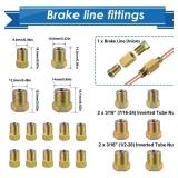APPEARS NEW - Eoppen 3/16inch x 25 ft Brake Line Tubing Kit Flexible Copper Coated Alloy Brake Line Tubing Coil with 18 Inverted Flare Fittings and 1 Unions SAE Standard