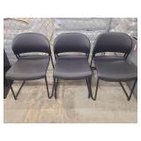 HON Black Modern Stackable Office Chairs