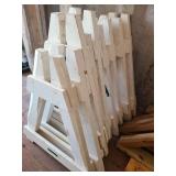 Used White Wooden Barricade Stands