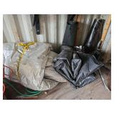 Lot of Various items- Tarp, Stand, Textured Roll
