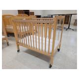 (2) Mobile Wooden Baby Crib