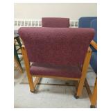 (3) Oak Chair with Burgundy Upholstery