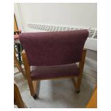 (3) Oak Chair with Burgundy Upholstery