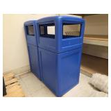 (2) Blue Trash Can