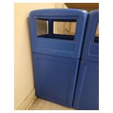 (2) Blue Trash Can