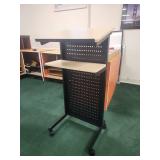 Mobile Podium with Storage Shelf