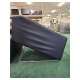 Modern Black Leather Lounge Chairs with Chrome Base