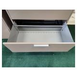 5-Drawer Lateral File Cabinet - Grey Metal - NO KEY
