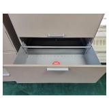 5-Drawer Lateral File Cabinet - Grey Metal - NO KEY