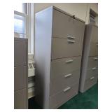 5-Drawer Lateral File Cabinet - Grey Metal - HAS KEY
