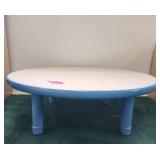 Round Low Height Activity Table with Blue Frame
