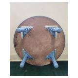 Round Low Height Activity Table with Blue Frame