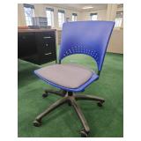Modern Blue Office Task Chair and Desk