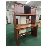 Cherry Wood Computer Desk with Hutch