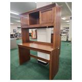 Cherry Wood Computer Desk with Hutch
