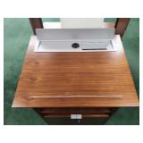 Mobile Wooden Lectern with Storage Cabinet