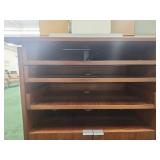 Mobile Wooden Lectern with Storage Cabinet